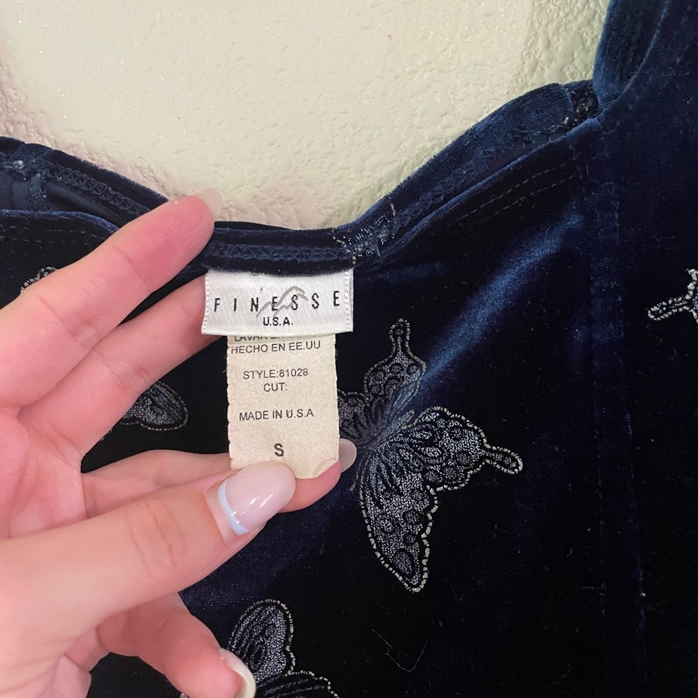 Finesse Navy Velvet Butterfly Tank - Picture 3 of 3